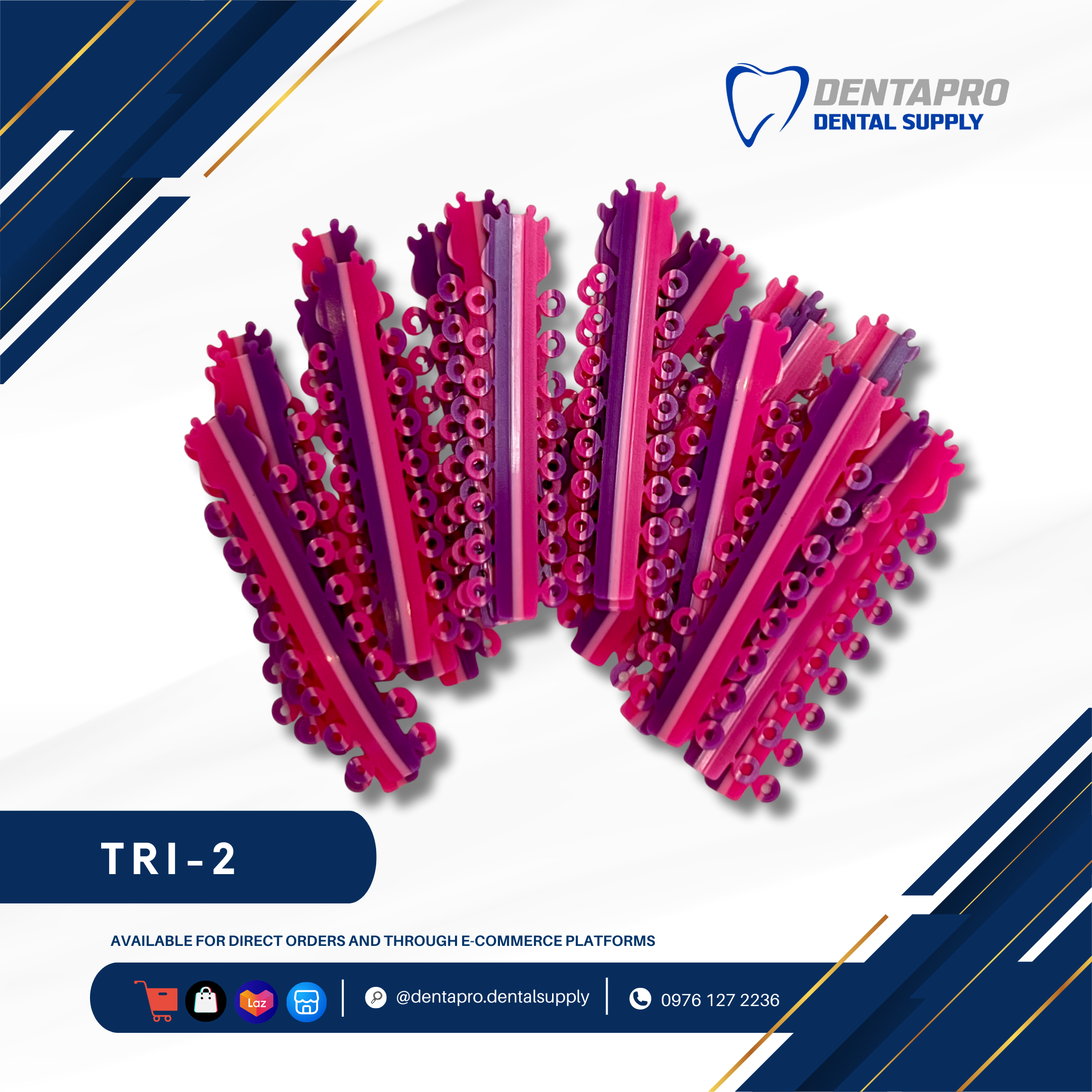 Tri-Tone Ligature Elastic Rubber Ties