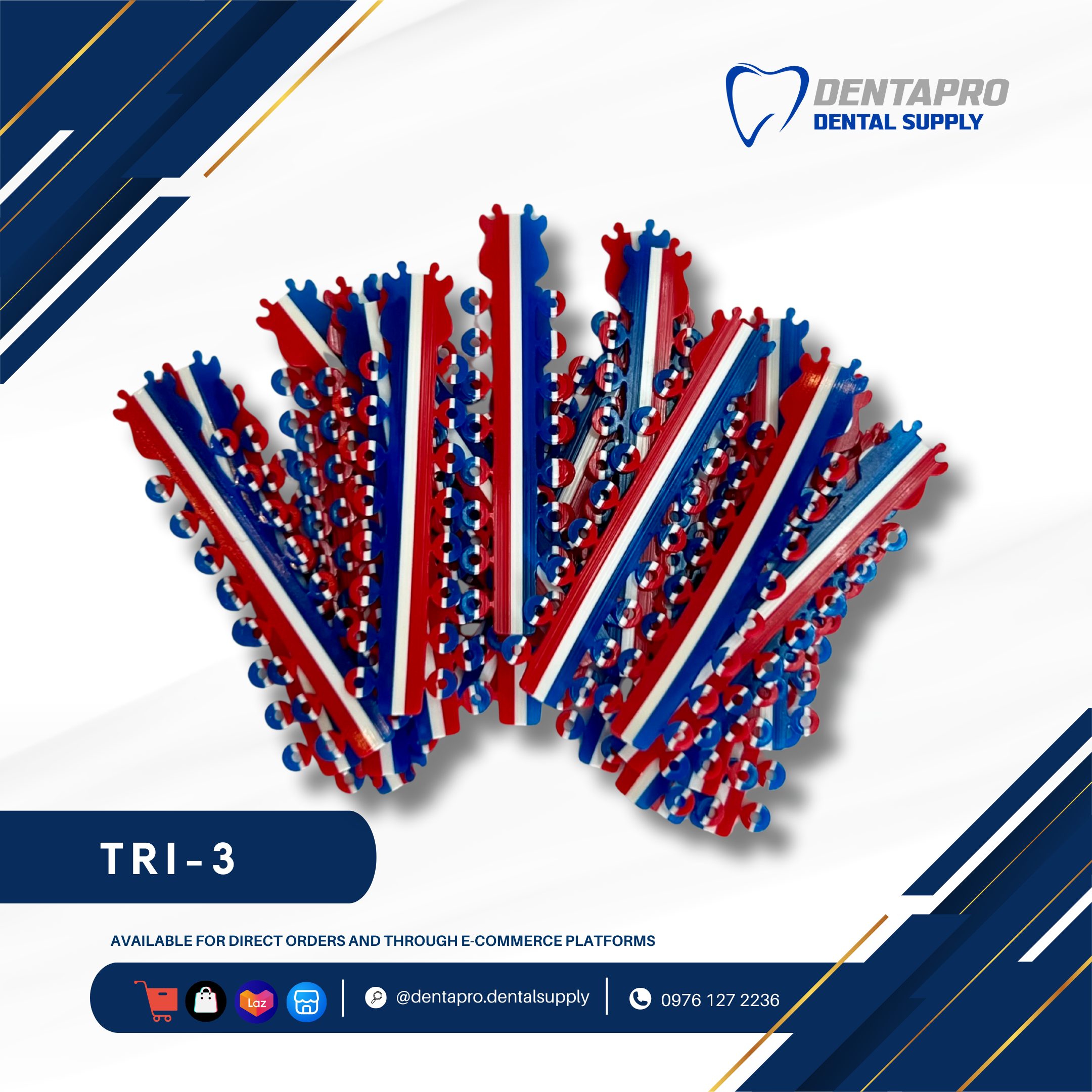 Tri-Tone Ligature Elastic Rubber Ties