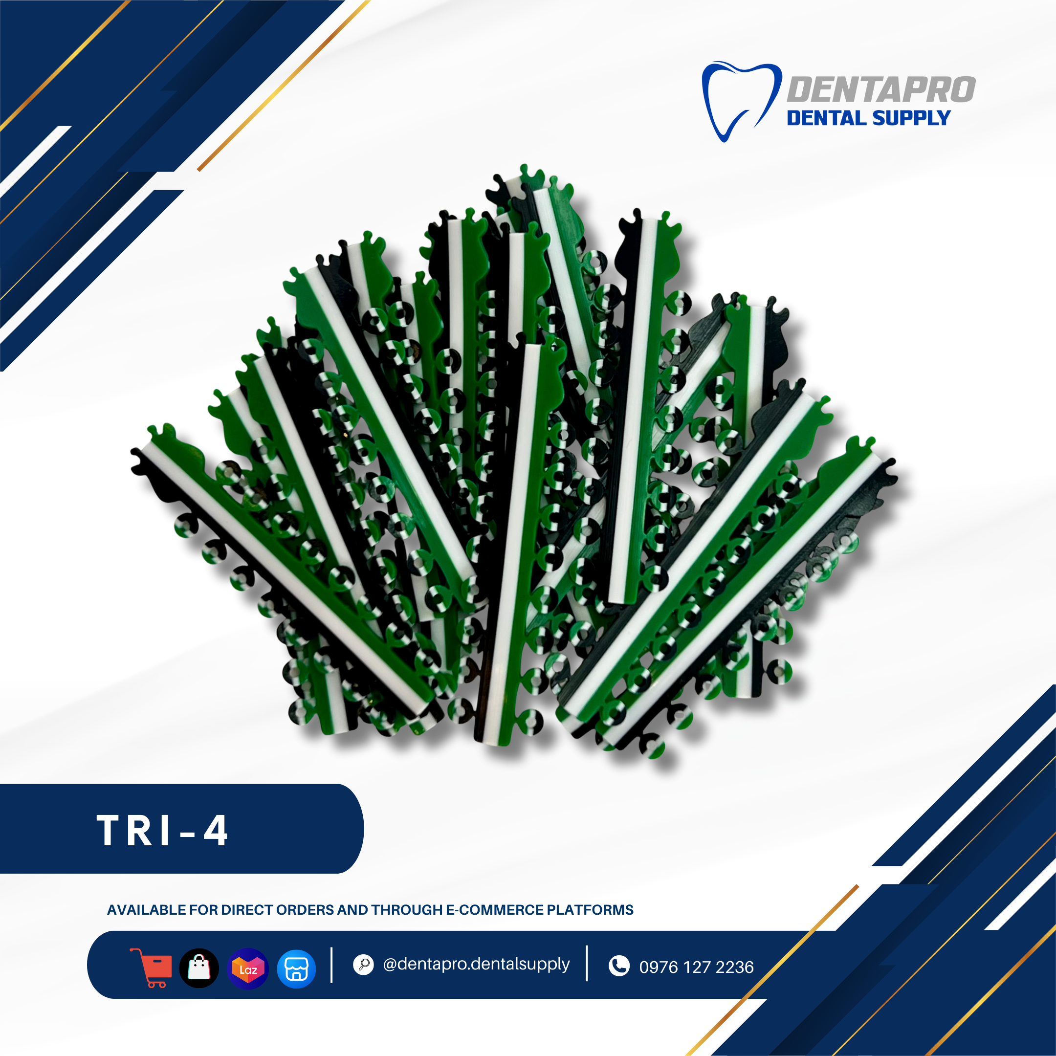 Tri-Tone Ligature Elastic Rubber Ties